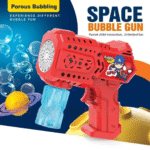 Bubble Machine Gun for Kids Blower with Led Light & Bubble Solution - Super Hero