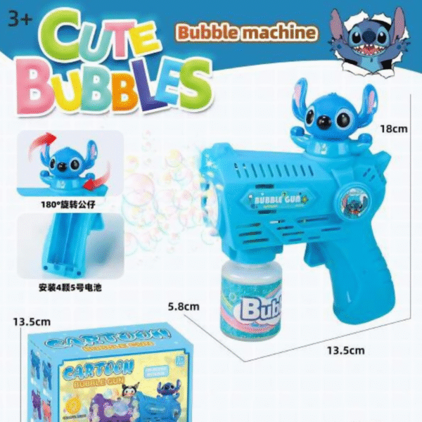 Bubble Machine Gun Blower with Bubble Solution - Stitch Blue