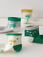 ⁦1Pairs Foot Socks Random - For Kids - Dinosaur⁩ - الصورة ⁦7⁩