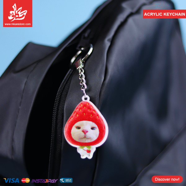 Acrylic Keychains - Strawberry Cat