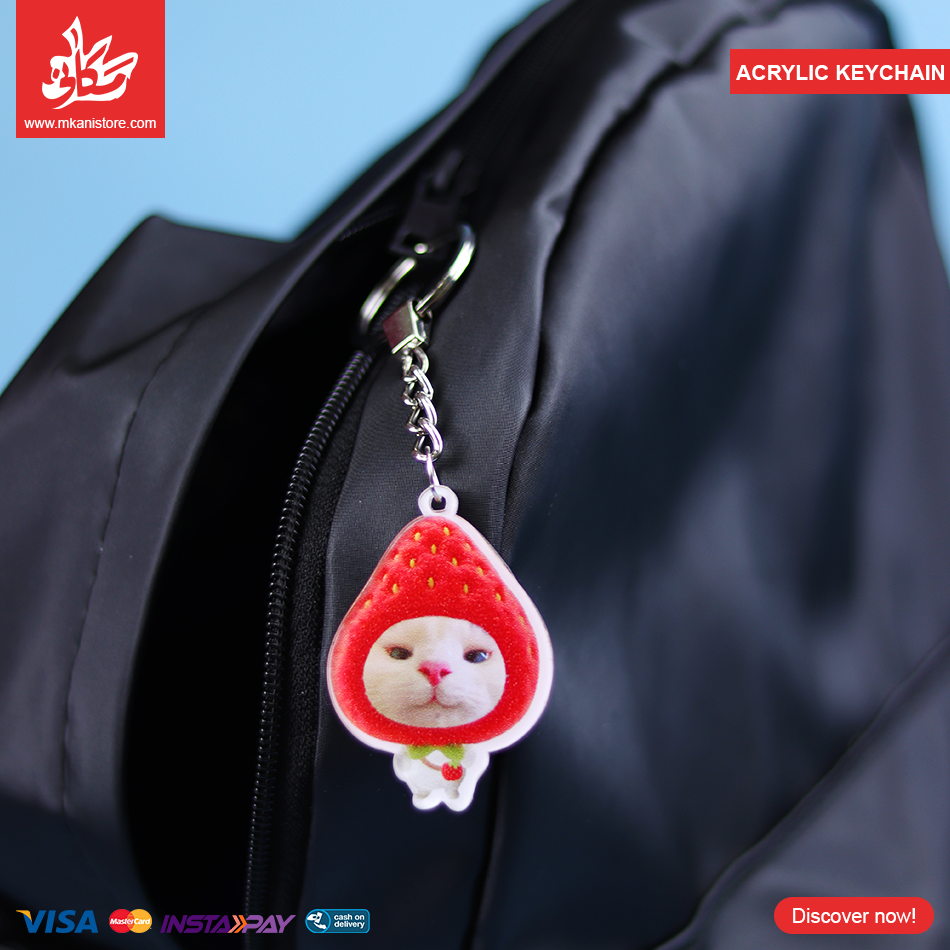 481492 Acrylic Keychains - Strawberry Cat - الصورة 1