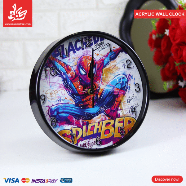 Acrylic Wall Clock - Color Splash Spider