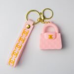 Silicone Keychain - Luxury CC Bag - Pink