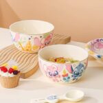 ⁦Luxurious Set Of 5pcs Disney Orignal - Ceramic Dinnerware with Portable Gift Box - Stitch⁩ - الصورة ⁦9⁩