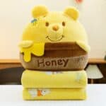 Cushion & Blanket 2-in1 - Fur Pillow Padded Fluffy Soft - Pooh