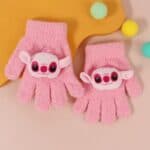 ⁦Fluffy Winter Gloves For Kid's - Stitch Pink⁩ - الصورة ⁦2⁩