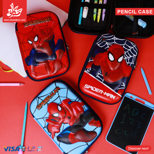 1Pc Random - 3D Pencil Case with Built-in LCD Writing Tablet -  Large Size - Spider Man
