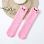 1Pair Long Socks Winter (Thick Warm) - Stitch Pink