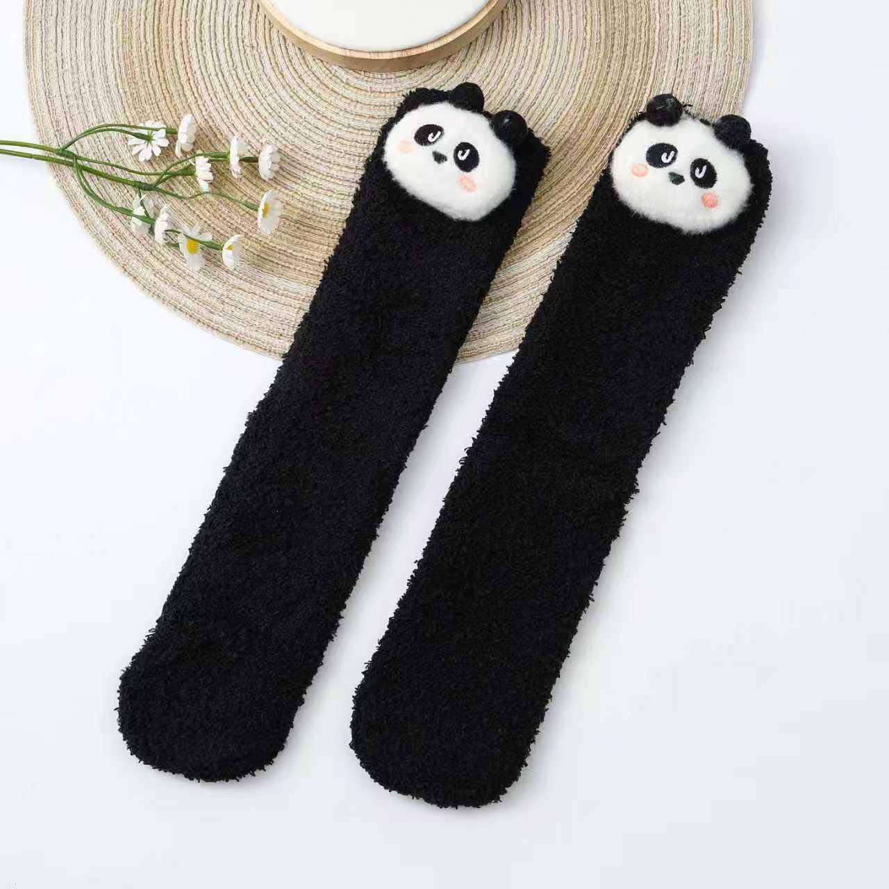 171 1Pair Long Socks Winter (Thick Warm) - Panda - الصورة 1