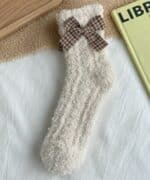 ⁦1Pairs Velvet Socks Winter Cozy Fleece - Cute Bow⁩ - الصورة ⁦7⁩