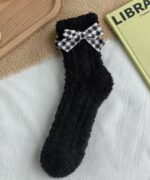 ⁦1Pairs Velvet Socks Winter Cozy Fleece - Cute Bow⁩ - الصورة ⁦8⁩