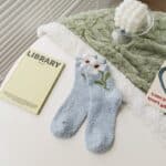 ⁦1Pairs Velvet Socks Winter Cozy Fleece - Flower⁩ - الصورة ⁦5⁩