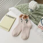 ⁦1Pairs Velvet Socks Winter Cozy Fleece - Flower⁩ - الصورة ⁦7⁩