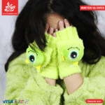 ⁦Fluffy Winter Gloves For Kid's - Stitch Blue⁩ - الصورة ⁦4⁩