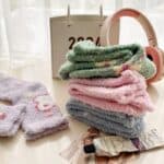 ⁦1Pairs Velvet Socks Winter Cozy Fleece - Butterfly⁩ - الصورة ⁦3⁩