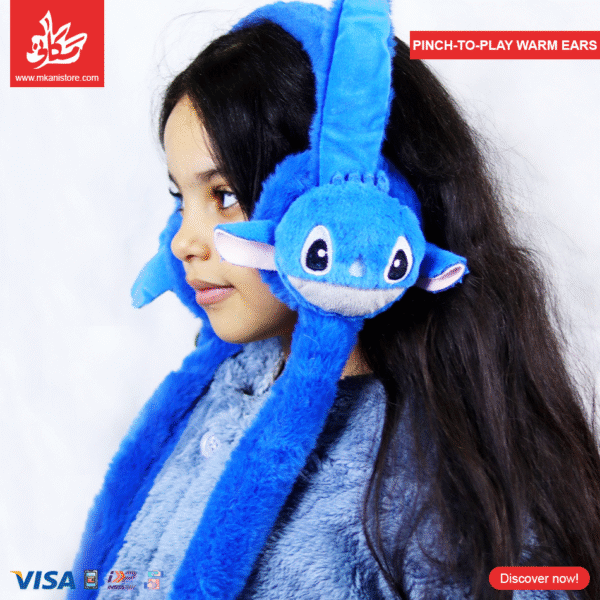 Fluffy Pinch-to-Play Warm Ears - Stitch Blue