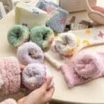 ⁦1Pairs Velvet Socks Winter Cozy Fleece - Butterfly⁩ - الصورة ⁦5⁩