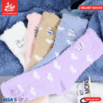 ⁦1Pairs Velvet Socks Winter Cozy Fleece - Cute Cat⁩ - الصورة ⁦6⁩