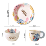 ⁦Luxurious Set Of 5pcs Disney Orignal - Ceramic Dinnerware with Portable Gift Box - Stitch⁩ - الصورة ⁦17⁩