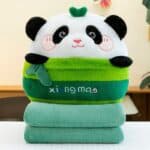 ⁦Cushion & Blanket 2-in1 - Fur Pillow Padded Fluffy Soft - Panda⁩ - الصورة ⁦3⁩
