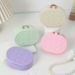 ⁦1Pc Random - Portable Mini Box Jewelry Storage Box - Grid Pattern⁩ - الصورة ⁦2⁩
