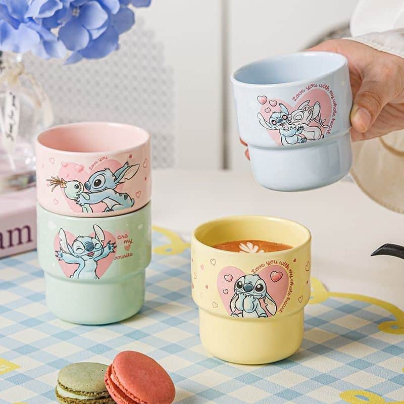 310 Set of 4 Pcs Ceramic Mug 200ml Disney Orignal - Stitch - الصورة 1