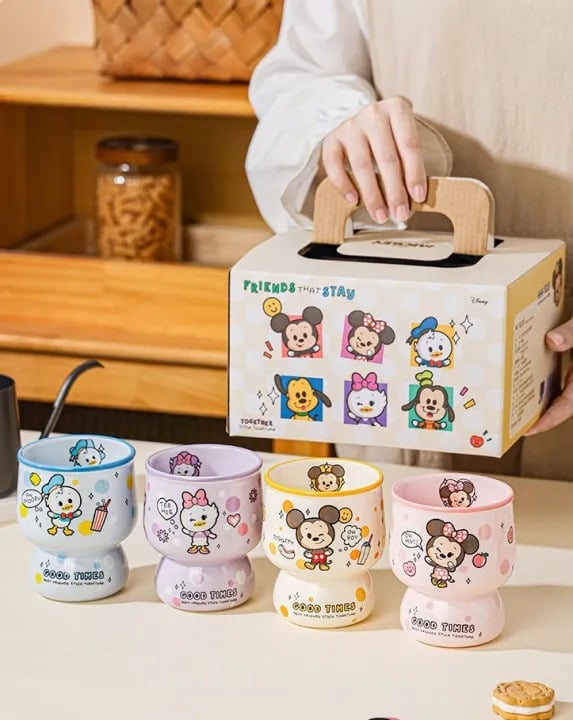 323 Set of 4 Pcs Ceramic Mug 320ml Disney Orignal - Mickey AND Friends - الصورة 1