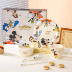 Luxurious Set Of 5pcs Disney Orignal - Ceramic Dinnerware with Portable Gift Box - Mickey AND Friends