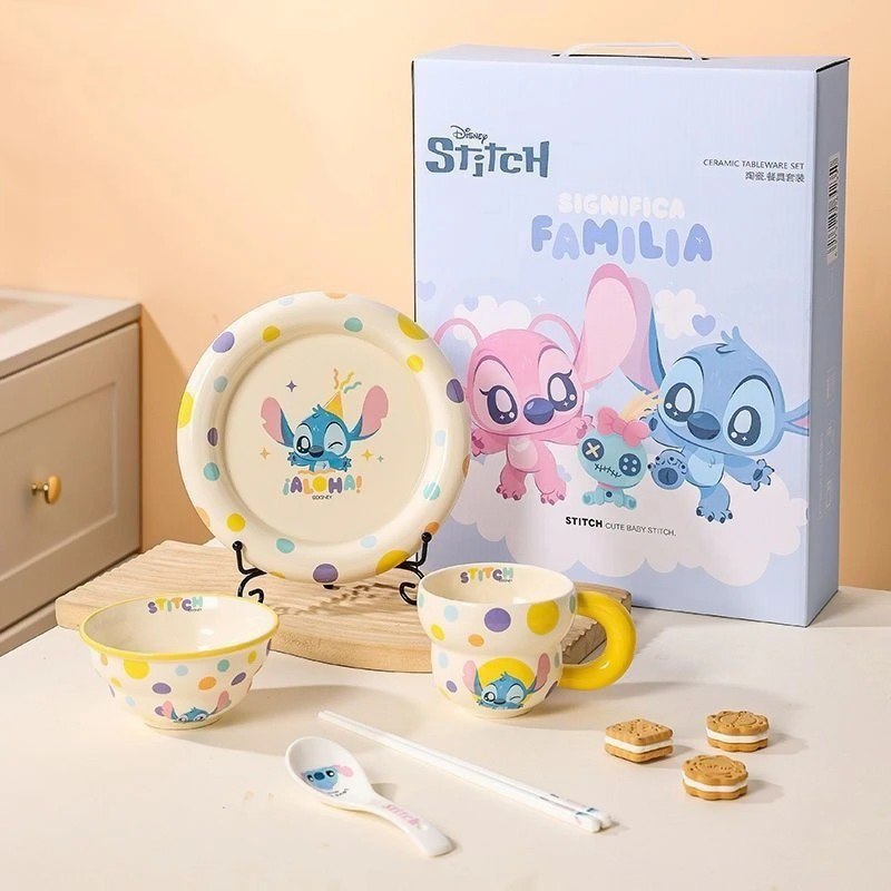 362 Set Of 5pcs Disney Orignal - Ceramic Cutlery - Stitch - الصورة 1