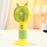 Hand Stand Fan Cat - Yellow Green
