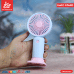 Hand Stand Fan & Holder – Blue Pink