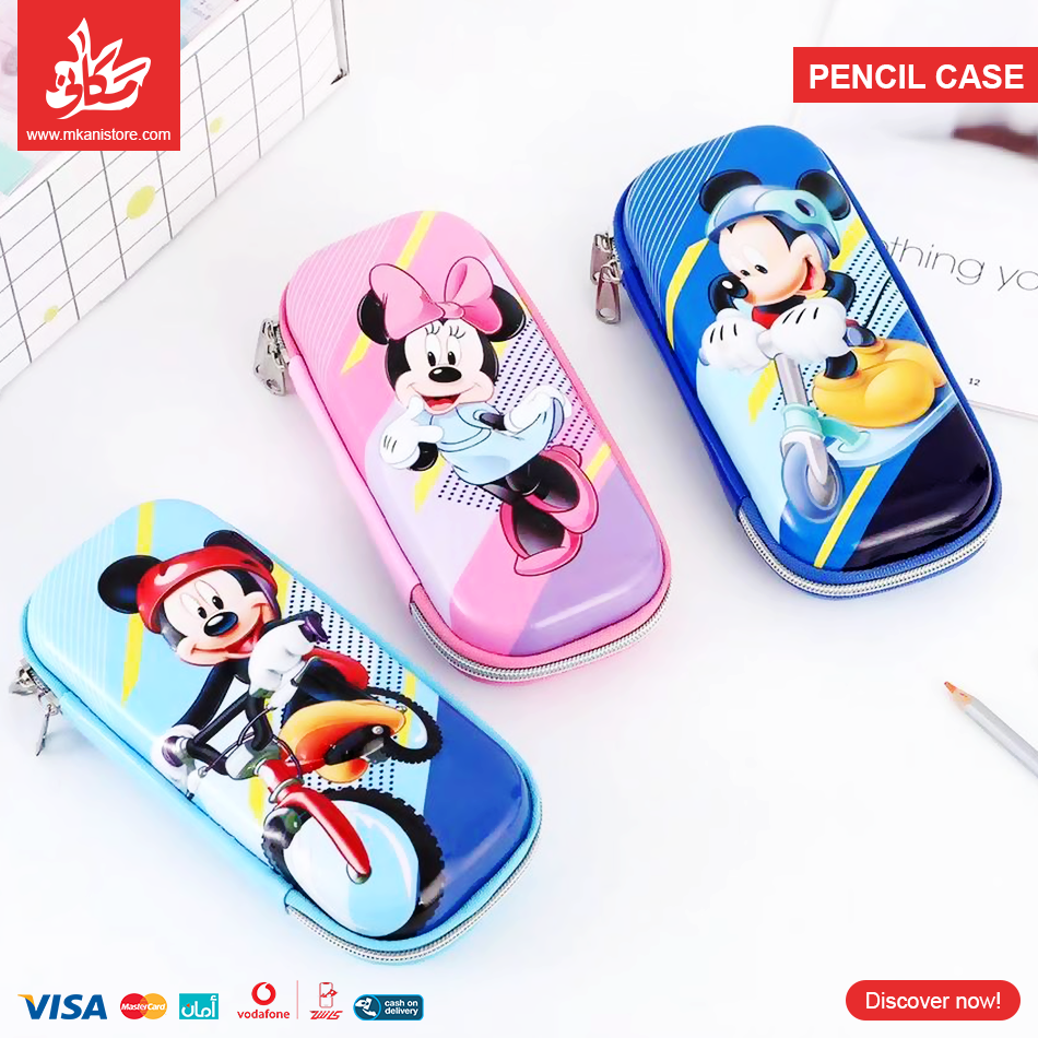 417755 1Pc Random 3D Pencil Case - Mickey & Minnie - الصورة 1