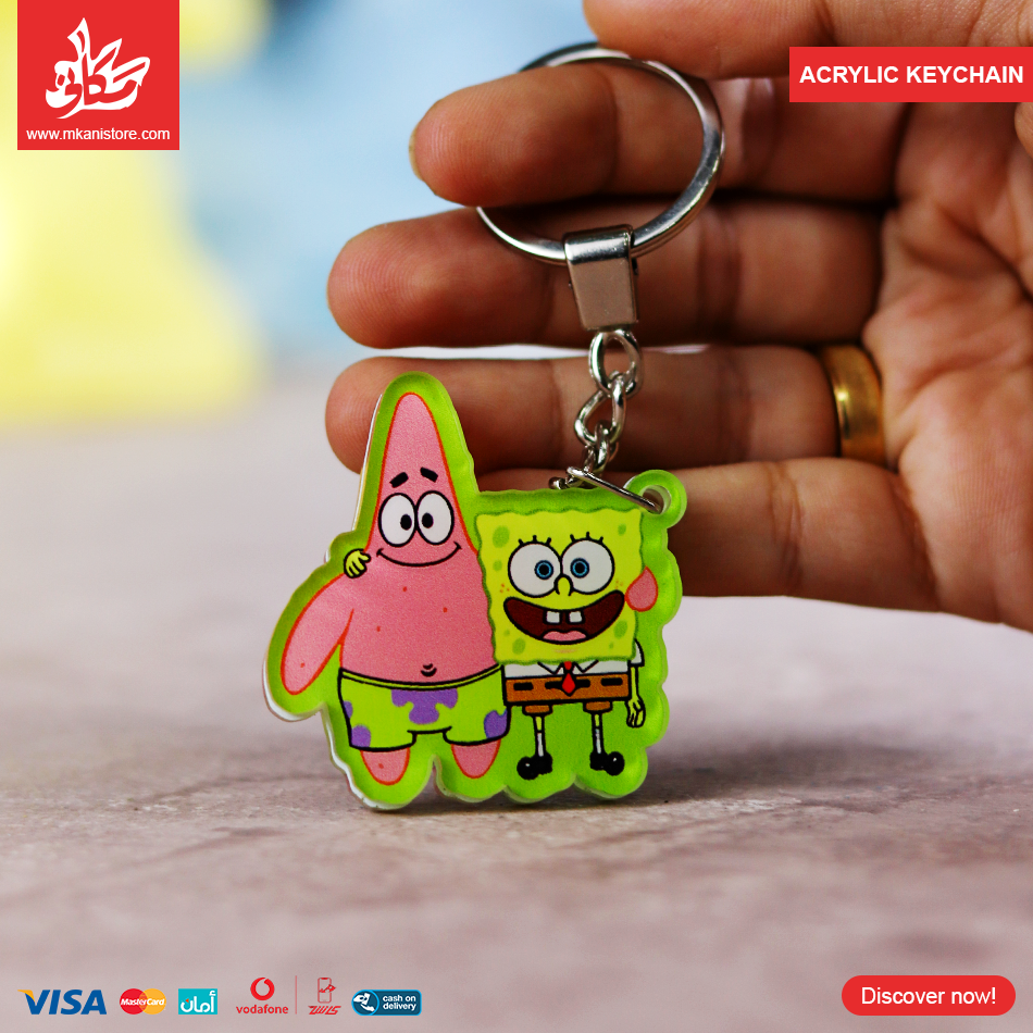 418789 Acrylic Keychains - Spongebob & Basit - الصورة 1