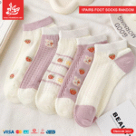1Pairs Foot Socks Random – Strawberry Bunny