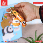 Silicone Keychain  – 3 Bears - Orange