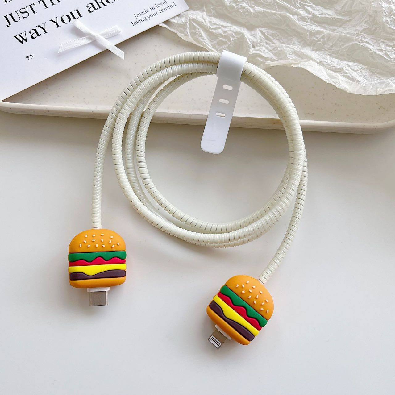 426678 Protection Cable Case – For iPhone & Android - Burger - الصورة 1
