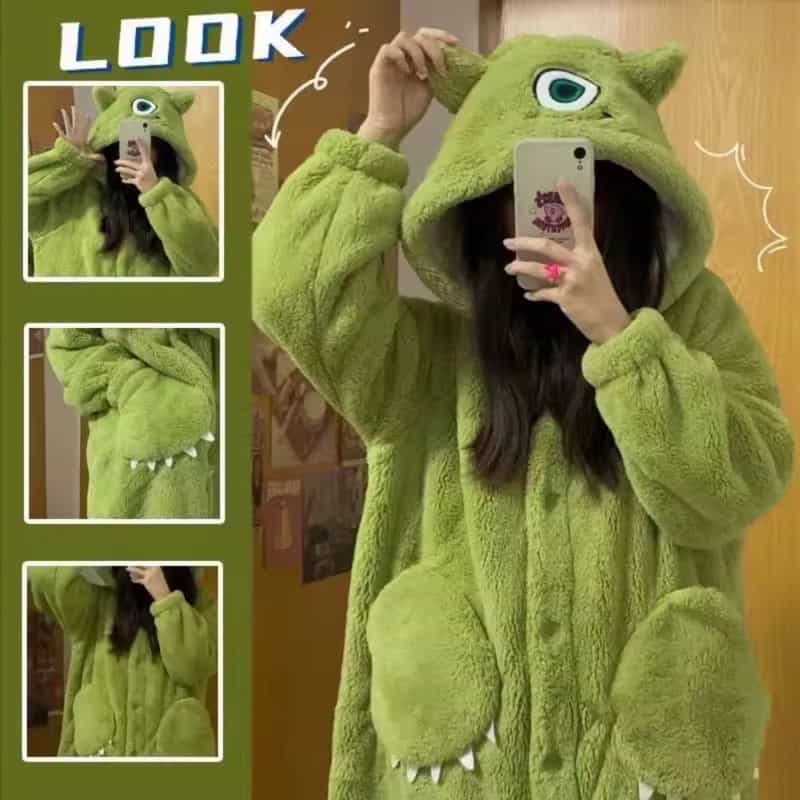 56 Fleece Robe Hooded Blanket Winter Pajamas - Korty el bo3bo3 (Size/55-80kg) - الصورة 1