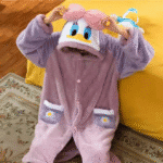 ⁦Fleece Robe Hooded Blanket Winter Pajamas - Daisy Duck (Size/55-80kg)⁩ - الصورة ⁦5⁩