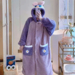 ⁦Fleece Robe Hooded Blanket Winter Pajamas - Daisy Duck (Size/55-80kg)⁩ - الصورة ⁦9⁩
