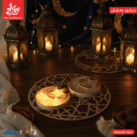 ⁦Luxury Ramadan Oud Scented Candle - Moon Star - Concrete Marble Material – (100g-15cm)⁩ - الصورة ⁦3⁩