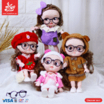 1Pc Random-Hard Rubber Doll With Music - Stylish Outfit 27Cm