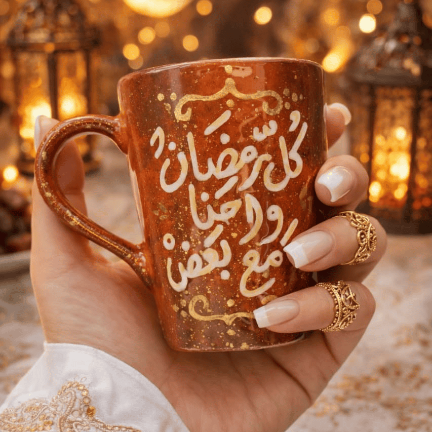 5 Painted Mug - KoL Ramadan-W-E7na M3 B3d - الصورة 1