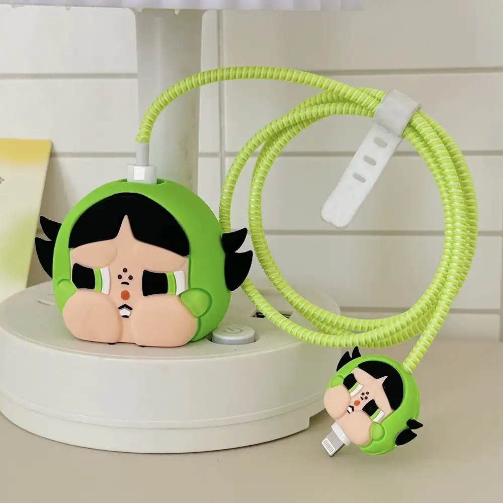 205 Set Of 4pcs Of 3D Data Cable Protector - For iPhone - Crybaby × Buttercup - الصورة 1