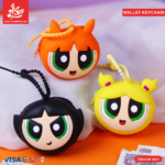 1Pc Random - Silicone Wallet Keychain - Powerpuff