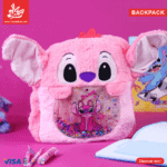 Furry Backpack For Kids Stitch Pink - Glitter to Shake