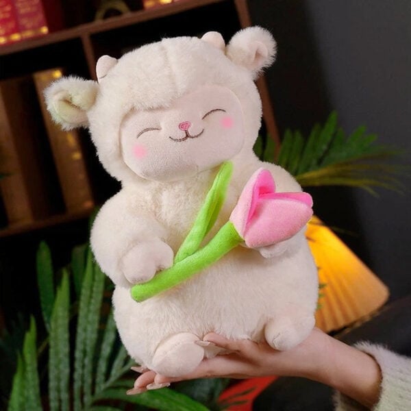 Toy Sheep With Tulip 25cm