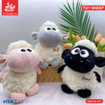 ⁦1Pc Random - Cute Plush Toy Baby Sheep - 25cm⁩ - الصورة ⁦3⁩