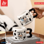 ⁦1Pc Random Ceramic Mug Cow Pattern - 380ml⁩ - الصورة ⁦2⁩