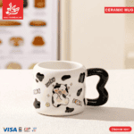 ⁦1Pc Random Ceramic Mug Cow Pattern - 380ml⁩ - الصورة ⁦3⁩