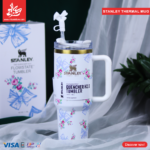 Stanley Quencher H2.O Tumbler Thermal Mug - Flower Bow - White